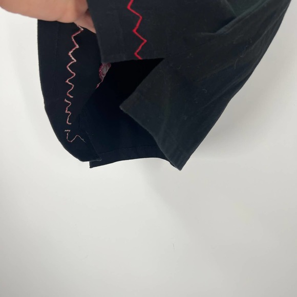 Kakcus Vintage Black Embroidered Tropical Aloha Flamingo Blouse Tshirt Medium - Picture 5 of 9